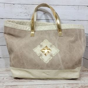 Tylie Malibu canvas & leather large tote